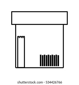 package box carton delivery icon outline vector illustration eps 10