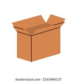 Package box. Carton delivery packaging box. Vector illustration.