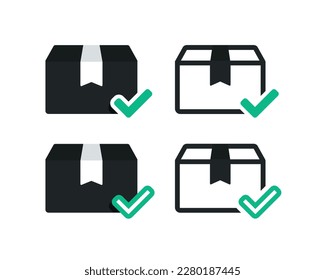 Package box checkmark icon. Illustration vector