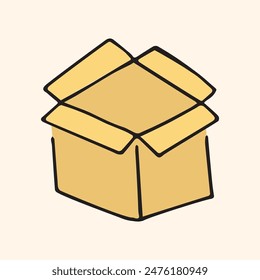 the package. box. delivery. unloading. to the door. mail. worldwide delivery. sender. recipient. purchase. online store. to send. receive. vector illustration. color background. flat style. doodle. 