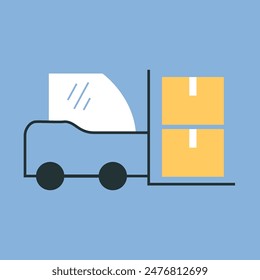 the package. box. delivery. unloading. to the door. mail. worldwide delivery. sender. recipient. purchase. online store. to send. receive. vector illustration. color background. flat style. doodle.	