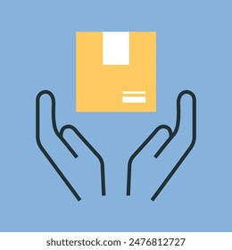 the package. box. delivery. unloading. to the door. mail. worldwide delivery. sender. recipient. purchase. online store. to send. receive. vector illustration. color background. flat style. doodle.	