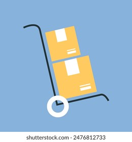 the package. box. delivery. unloading. to the door. mail. worldwide delivery. sender. recipient. purchase. online store. to send. receive. vector illustration. color background. flat style. doodle.	