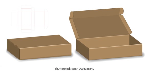 Package Box Die Cut With 3d Mock Up