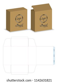 package box die cut with 3d mock up