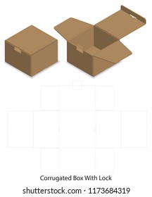 package box die cut with 3d mock up