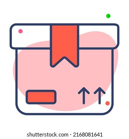 Paketbox Finance Related Vector Line Symbol. Bearbeitbarer Stroke Pixel perfekt.