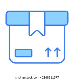 Paketbox Finance Related Vector Line Symbol. Bearbeitbarer Stroke Pixel perfekt.
