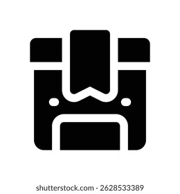 package box glyph icon. Strong and solid vector icon for websites, mobile interfaces, presentations, and visual branding. High quality and easy to edit.