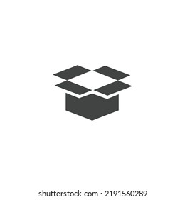 Icono de caja de paquetes Gráfico de vectores en blanco y negro