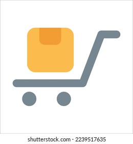 Package Box Icon Flat Style
