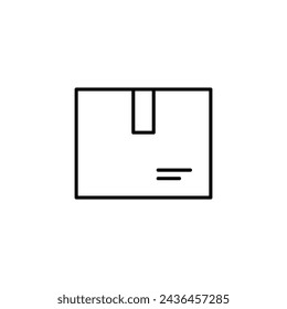 Paketbox-Symbol, Abbildung einer Dropship-Paketbox, Liniensymbol einer schwarzen Paketbox isoliert auf einem weißen Hintergrund, perfekt für Online-Shopping-Anwendungen, Websites, Marktplätze und etc