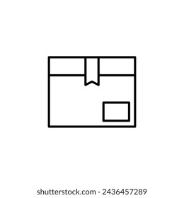 Paketbox-Symbol, Abbildung einer Dropship-Paketbox, Liniensymbol einer schwarzen Paketbox isoliert auf einem weißen Hintergrund, perfekt für Online-Shopping-Anwendungen, Websites, Marktplätze und etc