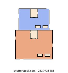 Package box Icon Illustration in Flat Design Style