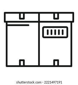 Package box icon outline vector. Delivery parcel. Carton cardboard