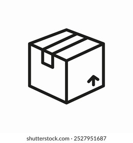 Vector de signo de icono de caja de paquete
