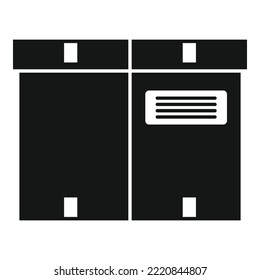 Package box icon simple vector. Delivery parcel. Carton cardboard