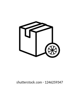 Package Box Icon With Special Rule in Line Art Style. High Attention on Delivery Goods Vector. 
