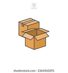 Símbolo de icono Cuadro de paquete ilustración vectorial aislada en fondo blanco