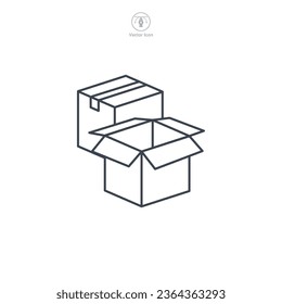 Package Box icon symbol vector illustration isolated on white background