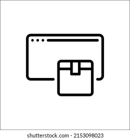 package box icon that indicates starting to package the items we sell and getting ready to ship them, suitable for use in presentations, websites, and mobile apps