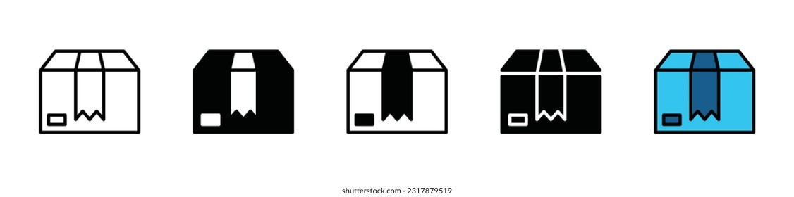 Package box icon vector in line and flat style. Shipping box or carton box icon symbol on white background with editable stroke for apps and websites. Vector illustration EPS 10