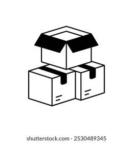 package box icon with white background vector stock illustration