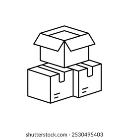 ícone de caixa de pacote com fundo branco vetor ilustração stock