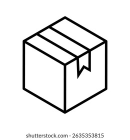  Package box icon white on background