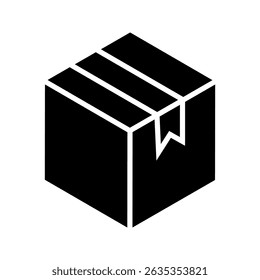  Package box icon white on background