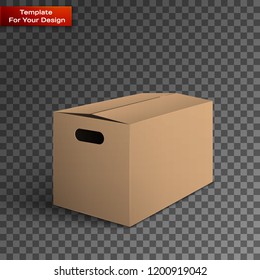 Package Box Isolated On transparent Background