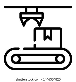 Package box line icon. Outline package box line vector icon for web design isolated on white background