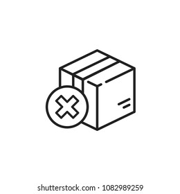 Package Box Non approved cancel icon