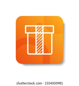 package box round icon in outline / line and stripes style with colorful smooth gradient background, suitable for mobile and web UI, app button,  infographic, etc