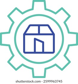 Package box setting outline dual color vector illustration icon design