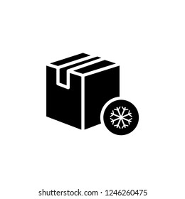 Package Box With Special Rule Icon in Glyph Style. High Attention on Delivery Goods Vector Template.