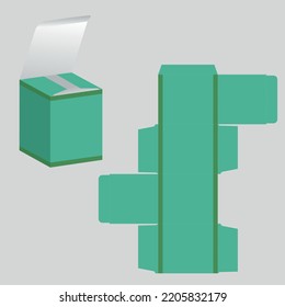 package box template flat die cut sketch design