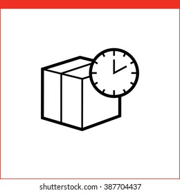 Package box time delivery icon. 