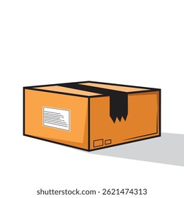 Package box vector design in light brown cartoon style