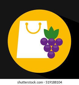 package buying fruit grape fresh icon vector illustration eps 10