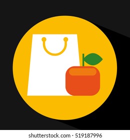 package buying fruit orange fresh icon vector illustration eps 10