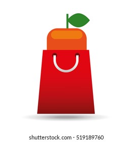 package buying fruit orange fresh icon vector illustration eps 10