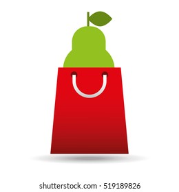 package buying fruit pear fresh icon vector illustration eps 10
