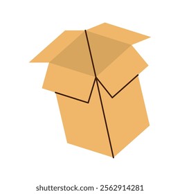 Package cardboard box. Carton delivery packaging box. Vector illustration.