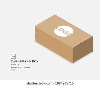 Package cardboard box. Mockup vector isolated. Template design. Realistic vector illustration.