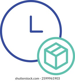 Package care outline dual color vector illustration icon design