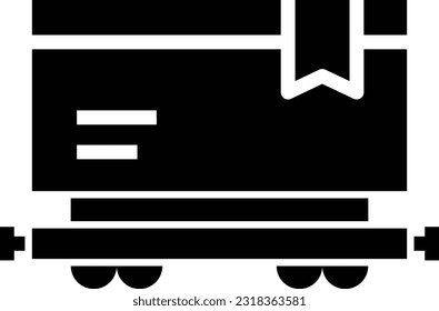 Package Carriage Glyph Icon, Vector - Black Solid Icon