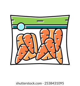 package carrot color icon vector. package carrot sign. isolated symbol illustration