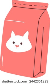 Paquete Con Ilustración Vectorial De Alimentos De Gato