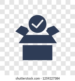 Package checking icon. Trendy Package checking logo concept on transparent background from Delivery and logistics collection